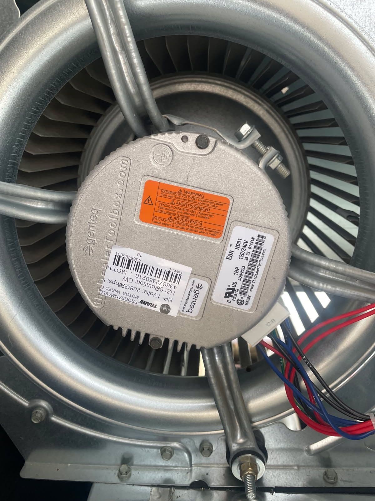 New ECM Blower on Trane System